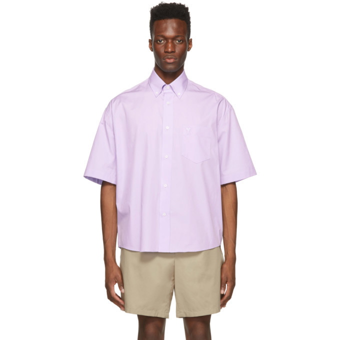 Photo: AMI Alexandre Mattiussi Purple Boxy Ami De Coeur Short Sleeve Shirt