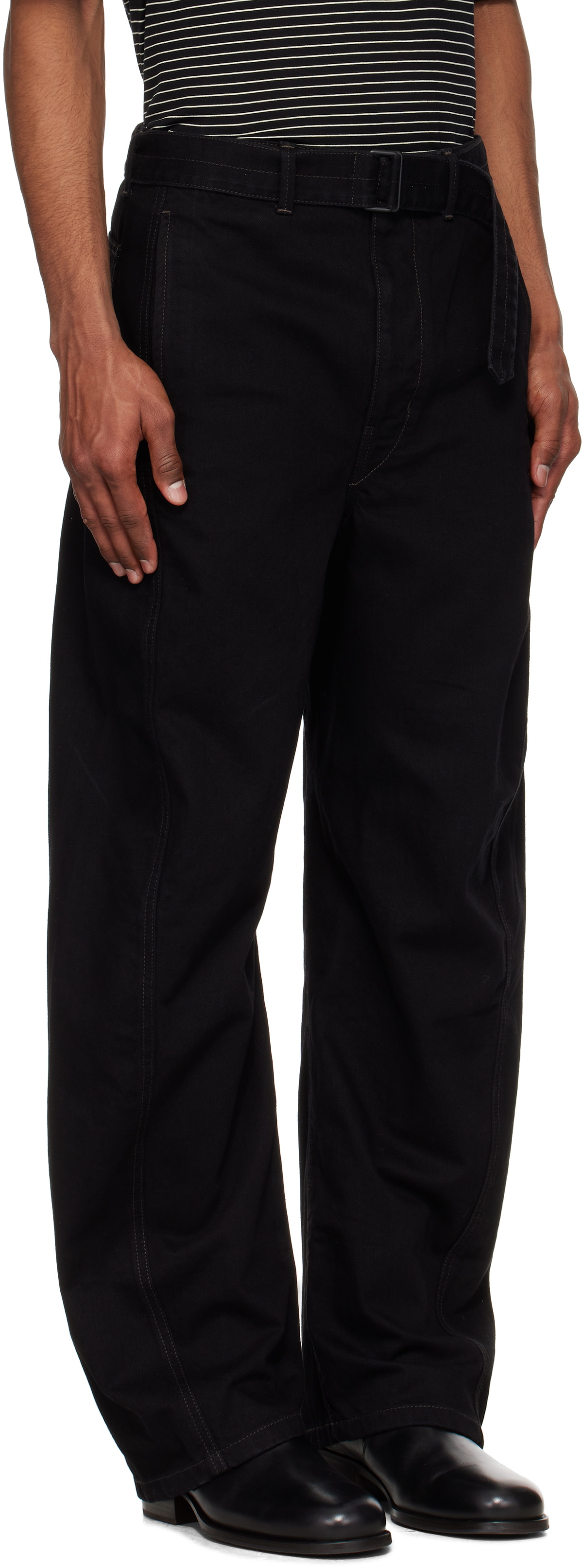 LEMAIRE Black Twisted Belted Jeans Lemaire