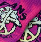Vans - Sk8-Hi Forever Logo-Intarsia Tie-Dyed Cotton-Blend Socks - Pink
