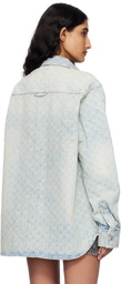 MISBHV Blue Monogram Ocean Washed Denim Overshirt