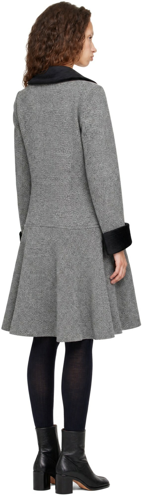 Comme des Garçons Comme des Garçons Gray Wool Nylon Tweed Fine Pattern Coat