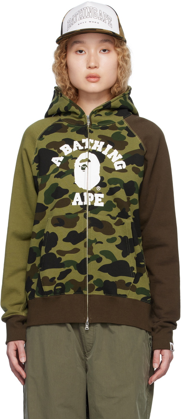 Bape green hot sale camo hoodie