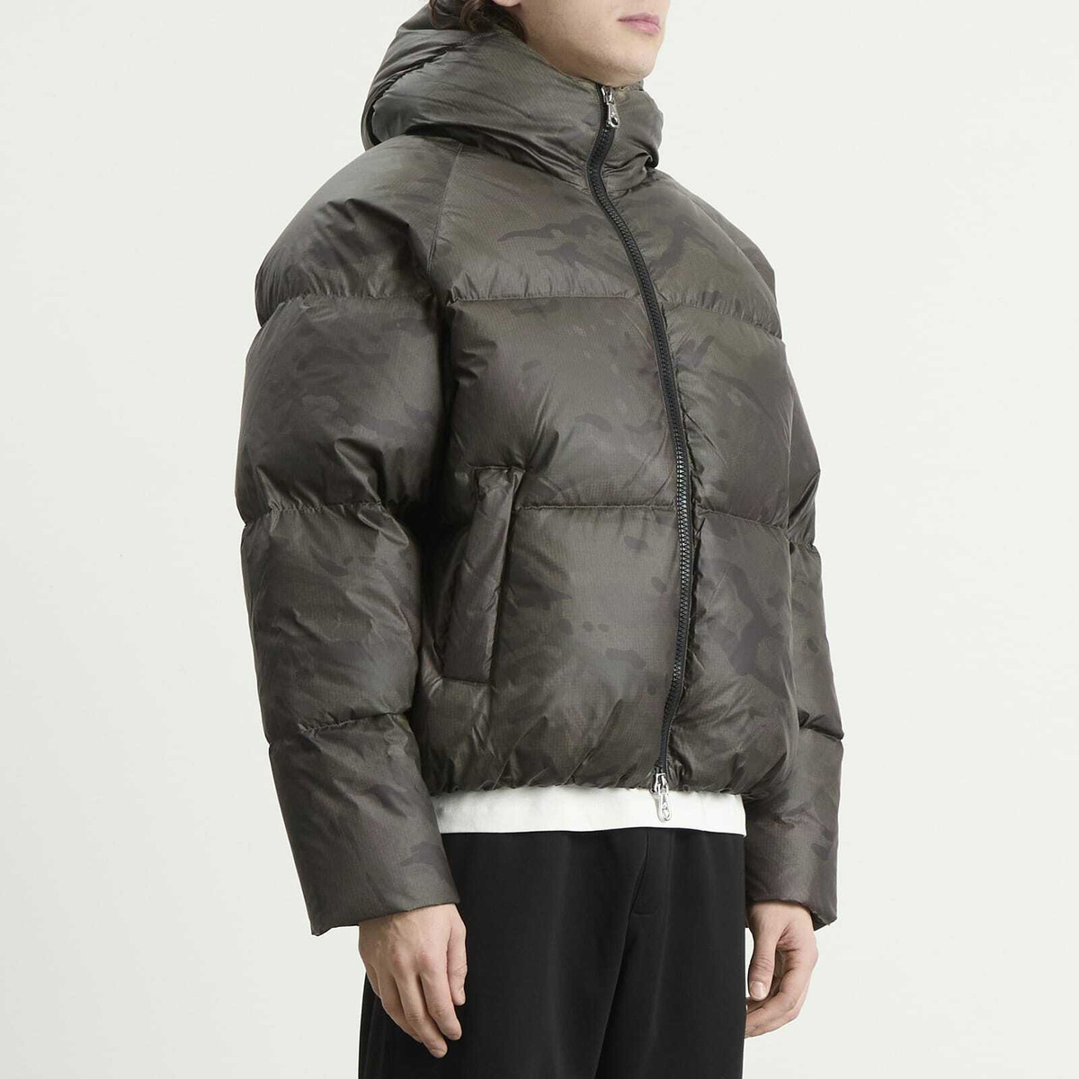 Cole Buxton Men's Stealth Hooded Down Jacket in Black