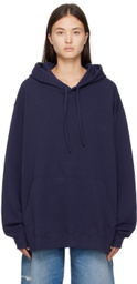 MM6 Maison Margiela Blue Embroidered Hoodie