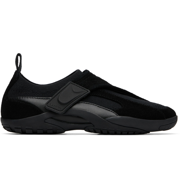 Photo: Lanvin Black LNV1 Knit & Suede Sneakers