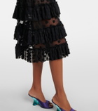 Dries Van Noten Polka-dot cotton-blend tiered midi dress