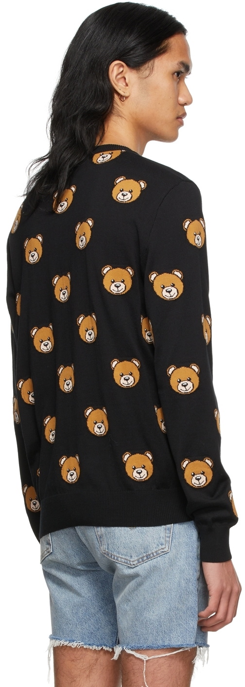 Moschino Black Allover Teddy Bear Sweater Moschino