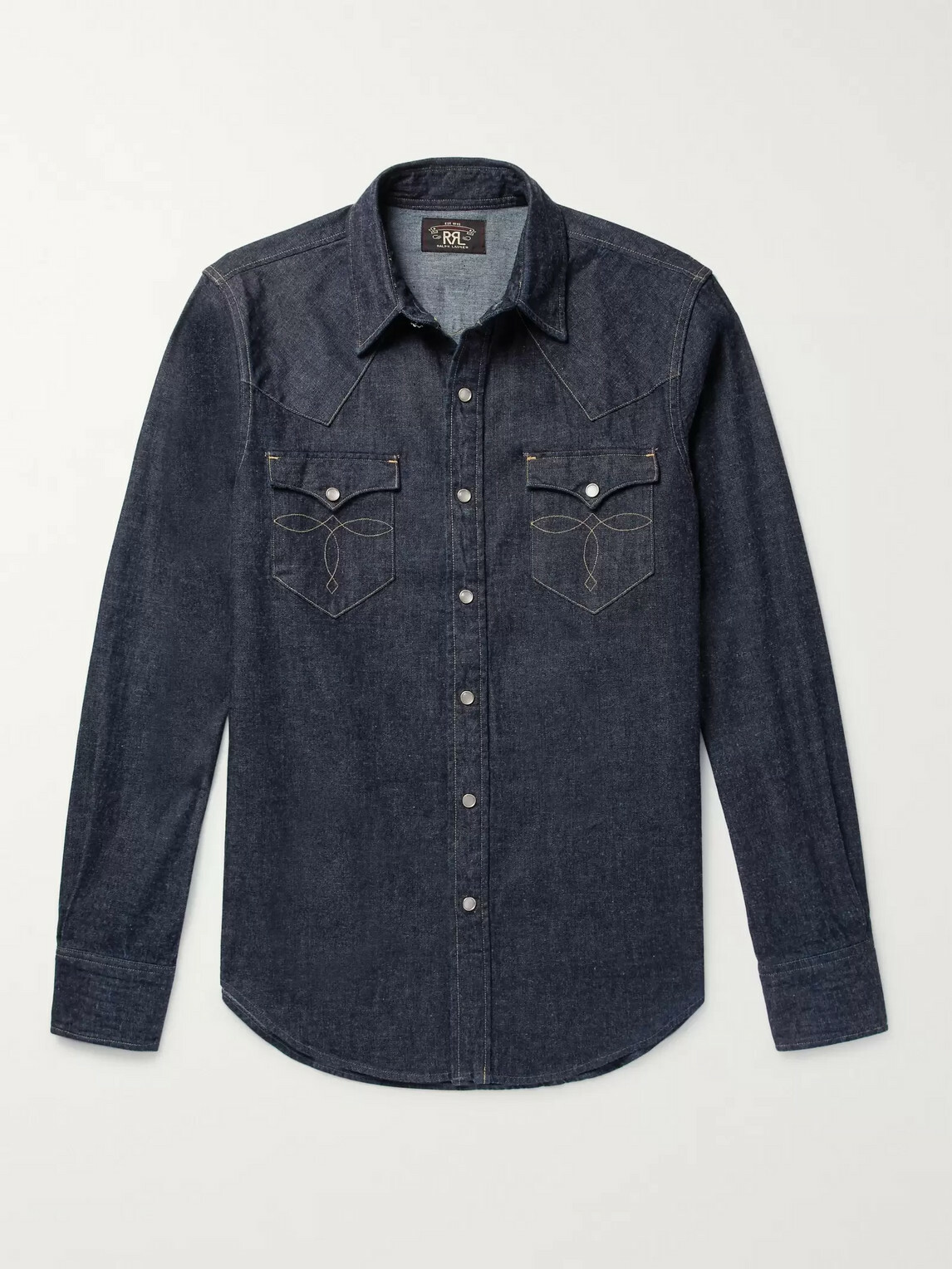 RRL - Slim-Fit Denim Western Shirt - Blue