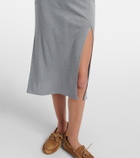 Miu Miu Lace-trimmed silk jersey midi dress