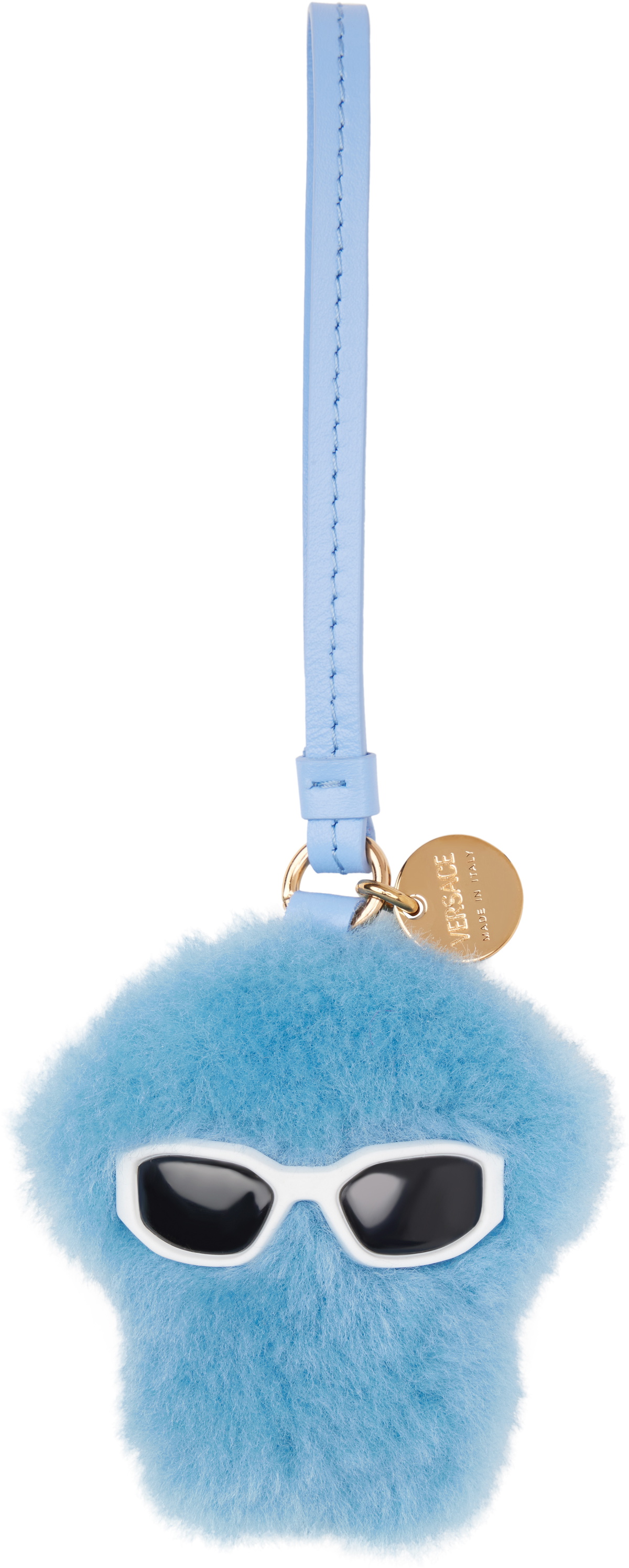 VERSACE ブルー メドゥーサ フラッフィー チャーム キーホルダー Medusa Fluffy Charm Blue | VERSACE US