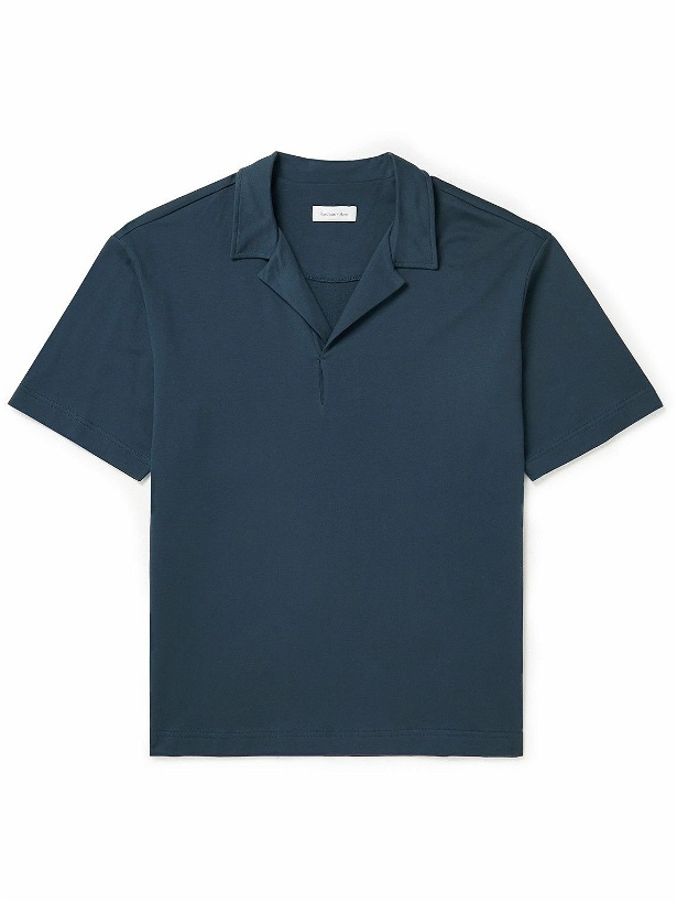 Photo: Hamilton And Hare - Lounge Cotton-Piqué Polo Shirt - Blue