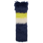 Gucci Navy and Multicolor Faux-Fur Scarf