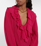 Victoria Beckham - Ruffled silk crêpe de chine blouse