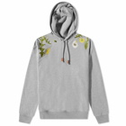 Loewe Men's Anagram Flowers Hoody in Grey Melange