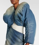 Y/Project Cropped denim puffer jacket