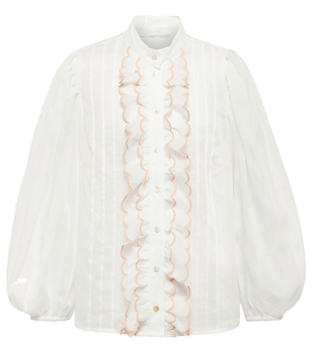 Zimmermann - Jude embroidered ramie blouse Zimmermann