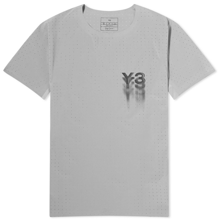 Photo: Y-3 Men's Run Short Sleeved T-shirt in Ch Solid Grey