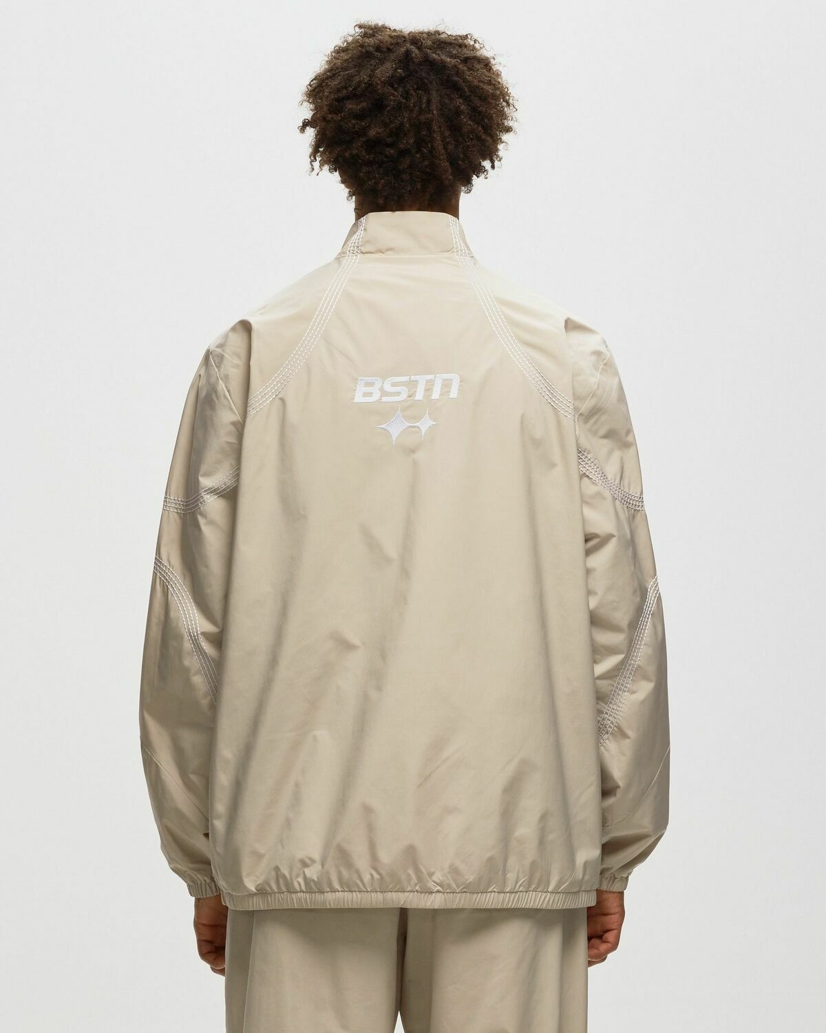 Bstn Brand Contrast Track Top Beige - Mens - Track Jackets