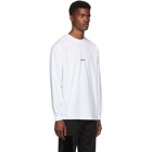 MSGM White Micro Logo Long Sleeve T-Shirt