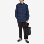 Engineered Garments Men's Flannel Work Shirt in Navy/Black