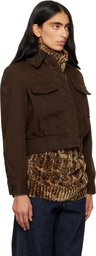 Dries Van Noten Brown Faded Denim Jacket
