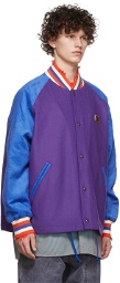 Acne Studios Purple & Blue Wool Bomber Jacket