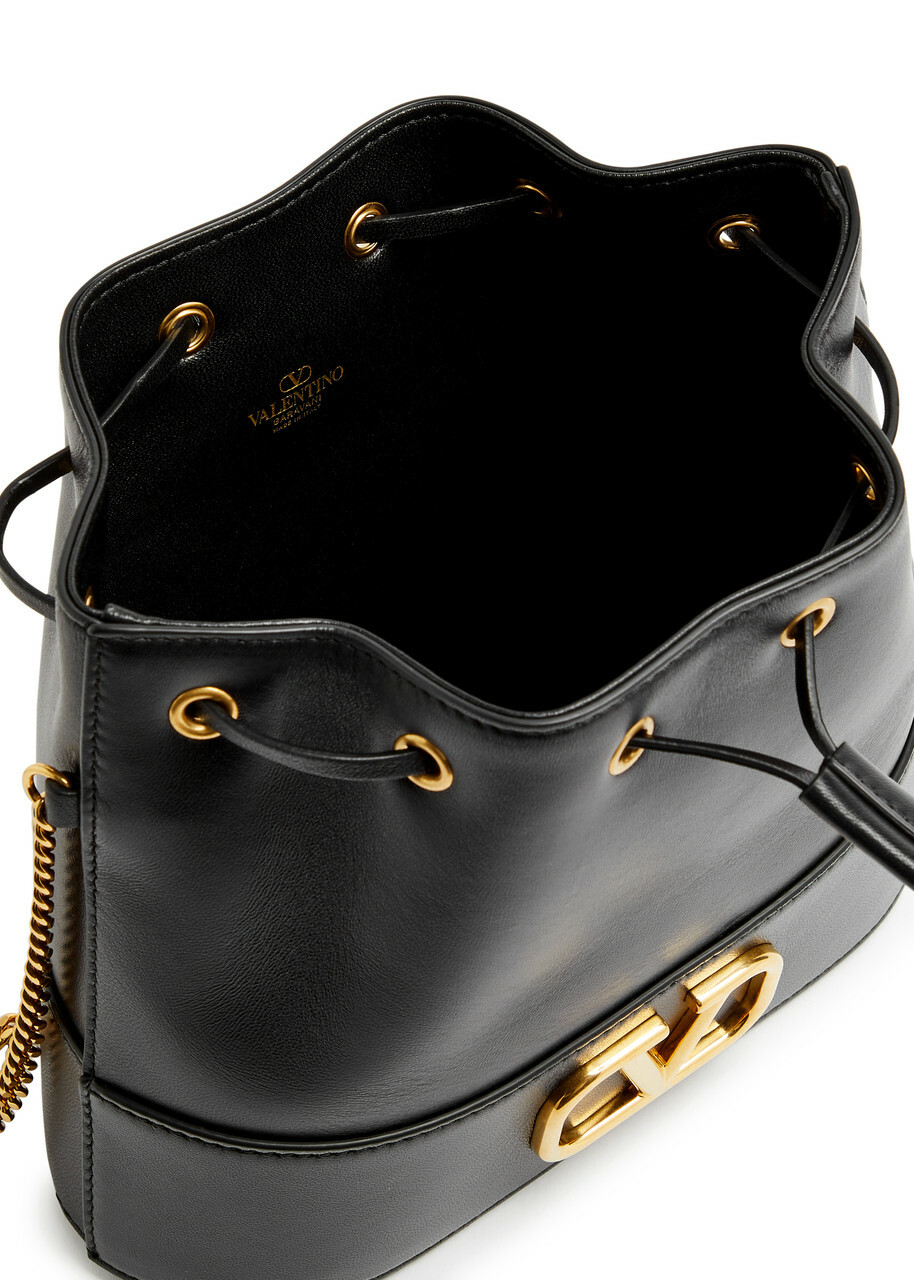 Valentino Garavani VLogo Leather Bucket bag - Black - One