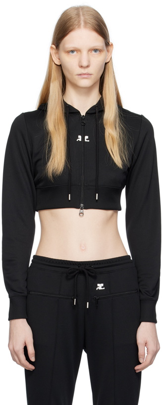 Photo: Courrèges Black Cropped Hoodie