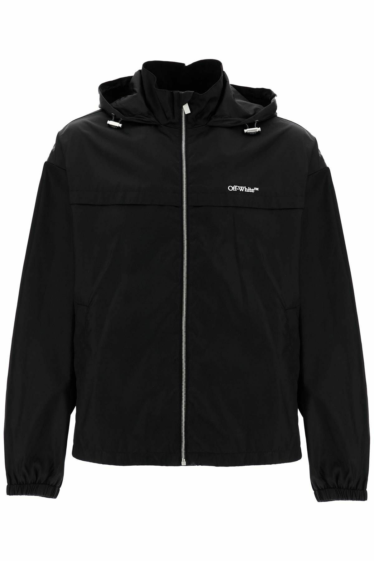 OFF-WHITE boxy windbreaker jacket with hood Black Off-White OFF-WHITE boxy windbreaker jacket with hood Black Off-White