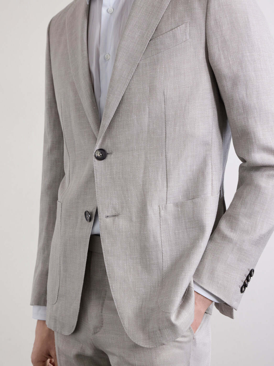 Zegna - Wool, Linen and Silk-Blend Suit Jacket - Gray
