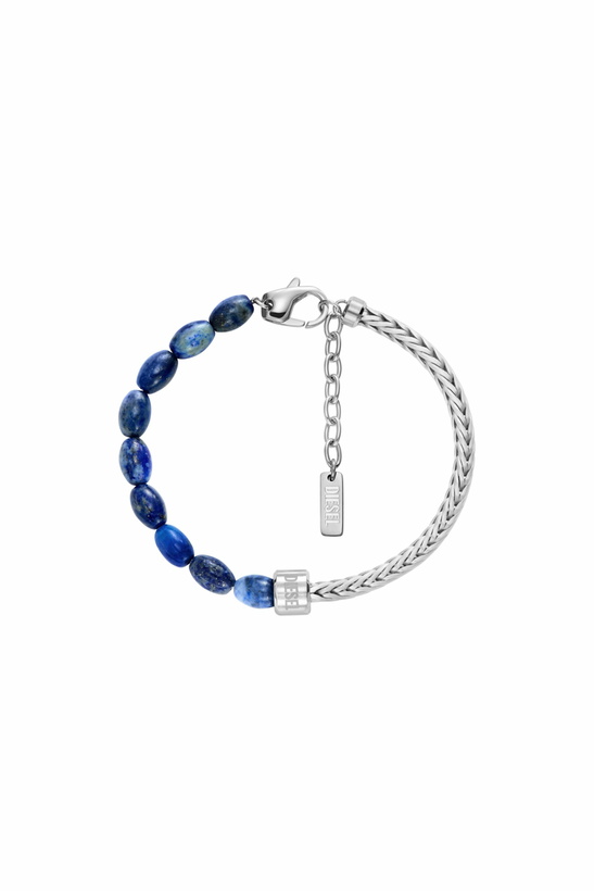 Photo: Diesel Lapis Beaded Bracelet - Bracelets - Unisex - Silver