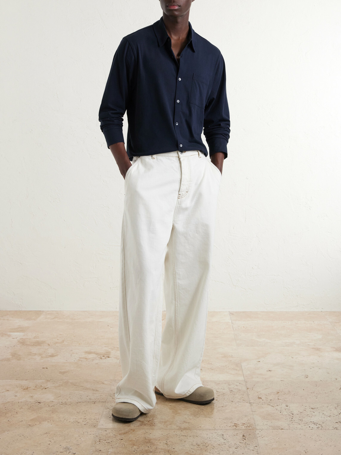 James Perse - Clean Finish Slim-Fit Cotton-Jersey Shirt - Blue