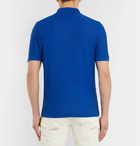 Brioni - Slim-Fit Knitted Silk Polo Shirt - Men - Blue