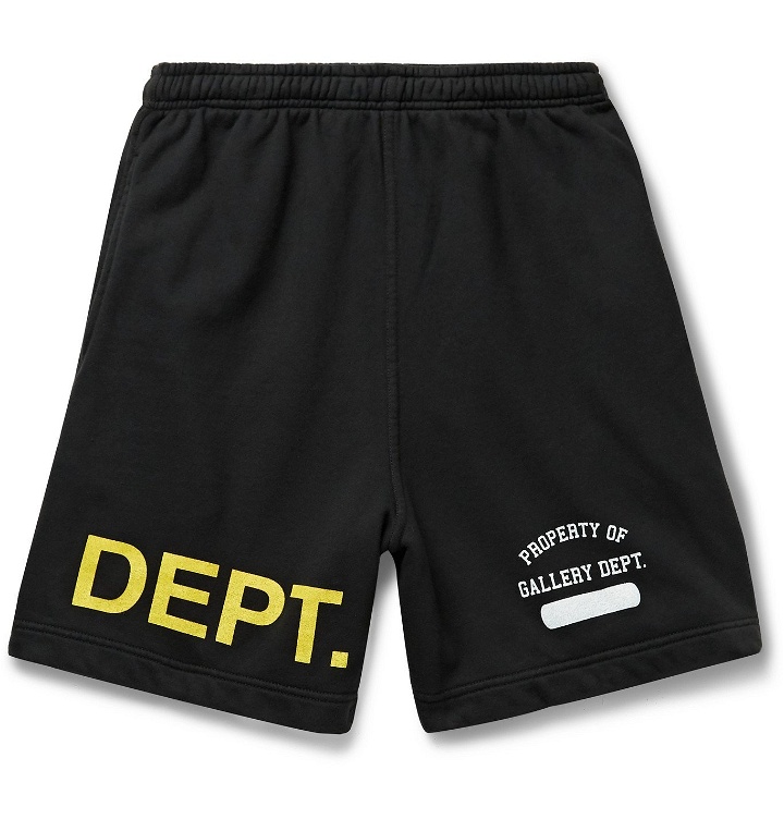 Photo: Gallery Dept. - G.I. Wide-Leg Logo-Print Loopback Cotton-Jersey Shorts - Black