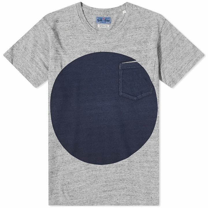 Photo: Blue Blue Japan Men's Big Circle Slub T-Shirt in Cool Grey