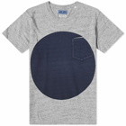 Blue Blue Japan Men's Big Circle Slub T-Shirt in Cool Grey