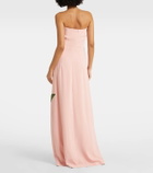 Costarellos Margita floral crêpe corset gown