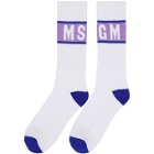 MSGM White Logo Tube Socks