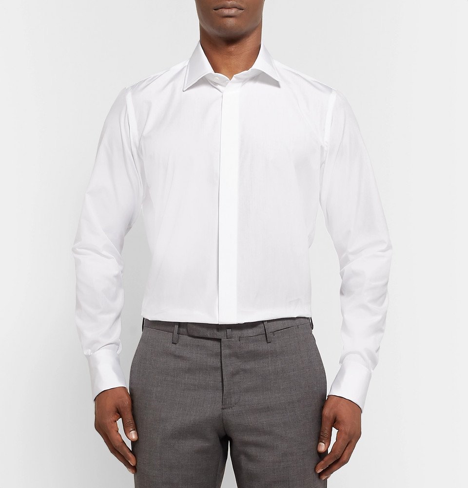 Richard James - White Slim-Fit Double-Cuff Cotton-Poplin Shirt