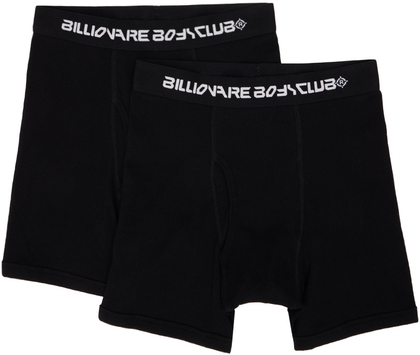 Photo: Billionaire Boys Club Two-Pack Black Rib Knit Boxers