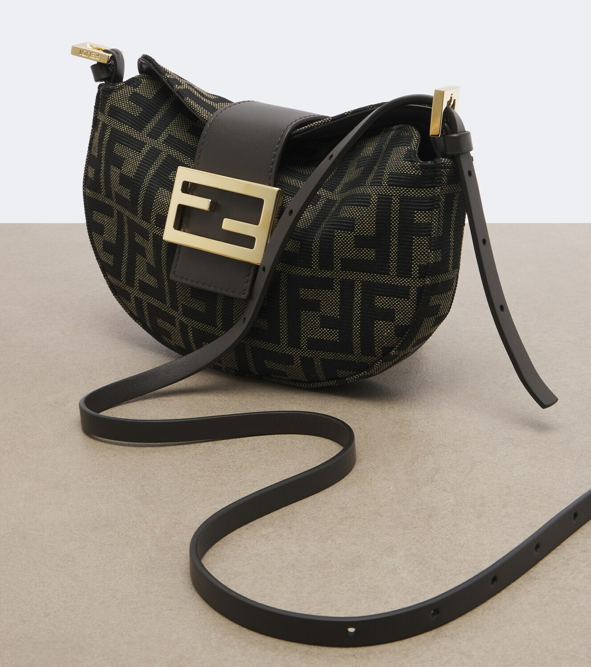 Fendi Croissant FF Zucca shoulder bag