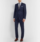 Canali - Navy Super 120s Micro-Checked Wool Suit Trousers - Navy
