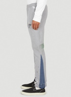 Logo Print Flare Track Pants in Grey