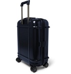 Fabbrica Pelletterie Milano - Globe Spinner 55cm Leather-Trimmed Polycarbonate Carry-On Suitcase - Blue