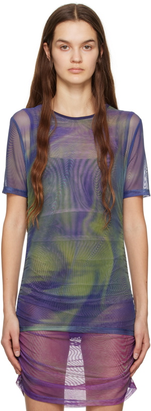 Photo: DRAE Blue Glitch Print T-Shirt