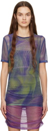 DRAE Blue Glitch Print T-Shirt