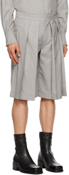 Steven Passaro Gray Pleated Shorts