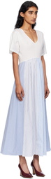 Weekend Max Mara White & Blue Bronzo Midi Dress