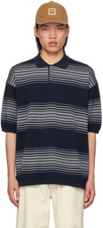 nanamica Navy Stripe Polo