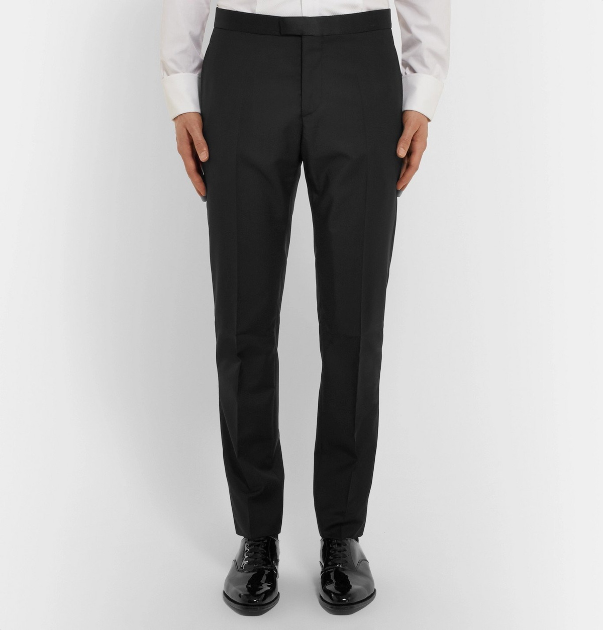 SALLE PRIVÉE - Black Gaspar Slim-Fit Satin-Trimmed Wool and Mohair-Blend Tuxedo - Black